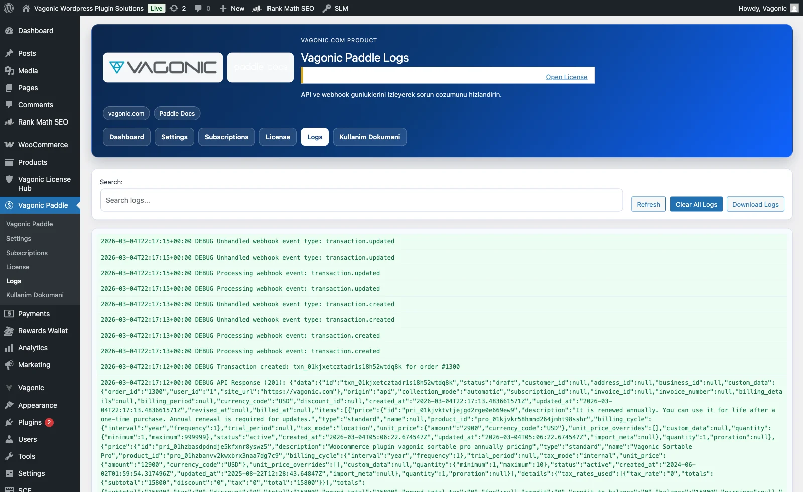 Analytics and Logs