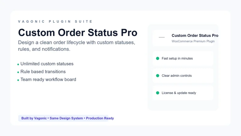 Vagonic Custom Order Status Pro