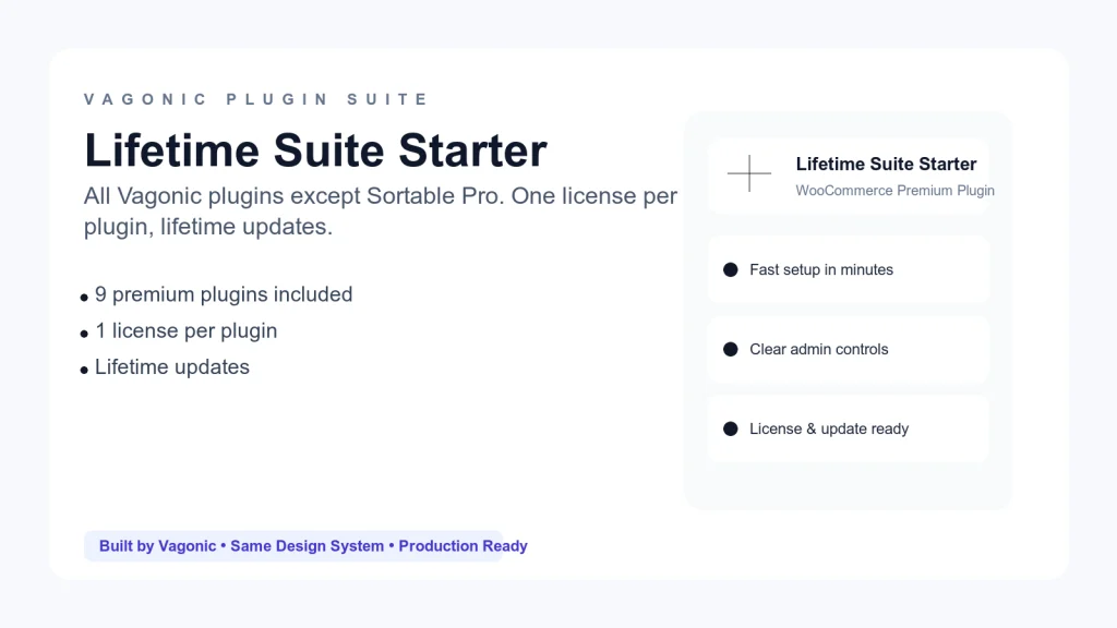Vagonic Lifetime Suite Starter 1 product visual by Vagonic